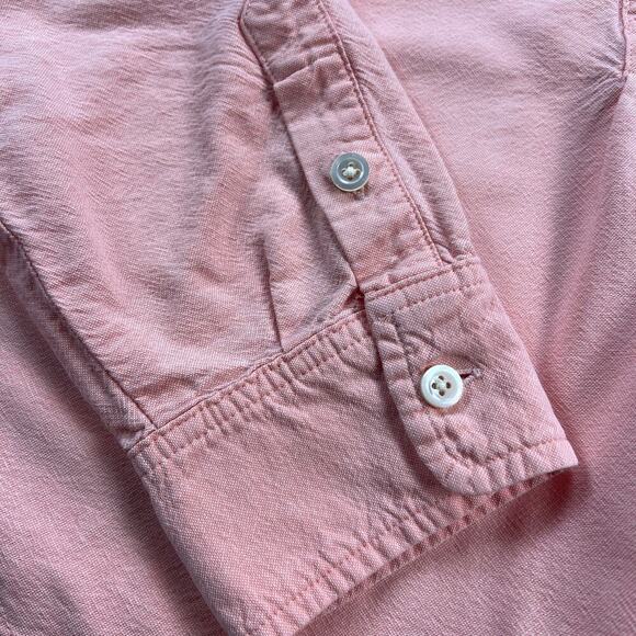 Lands’ End Canvas Peachy Pink Cotton Blend Shirt Dress Size 14 - Picture 6 of 11